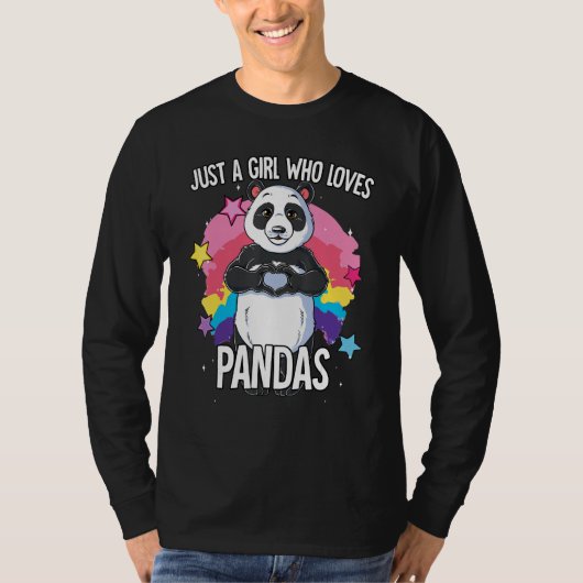 T-shirt Just A Girl Who Loves Pandas Panda (Devant)