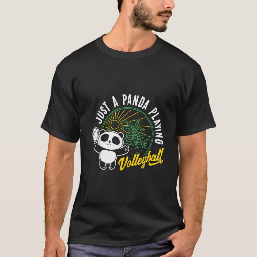 T-shirt Just A Panda Playing Volleyball Animal (Devant)