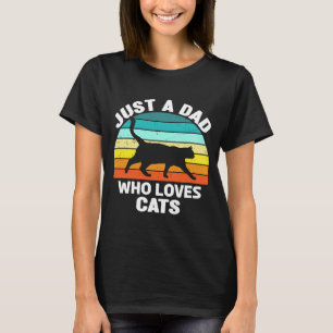 T-shirt Just A Papa Who Loves Cats Chat Propriétaire Menu2
