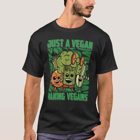 T-shirt Just a Vegan making Vegains Vegan Saying (Devant)