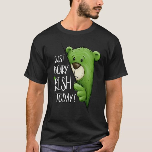T-shirt Just Beary Irish Today St patrick d'ours Cool vert (Devant)