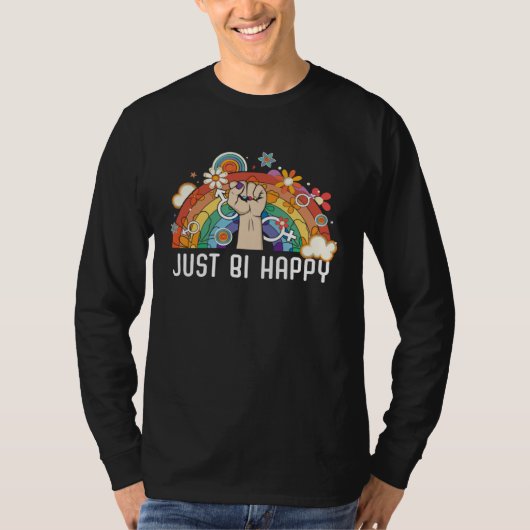 T-shirt Just Bi Happy Bisexual Pride March Bisexuality LGB (Devant)