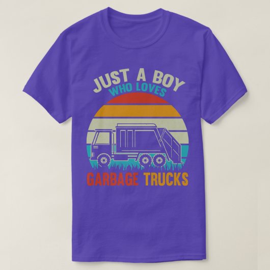 T-shirt Just Boy Who Loves Garbage Trucks (Design devant)