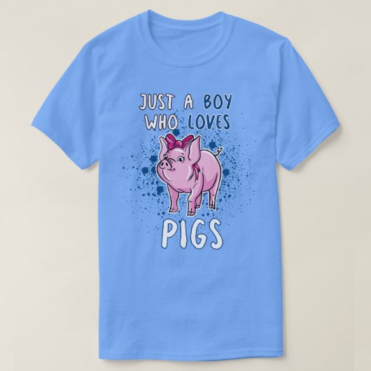 T-shirt Just Boy Who Loves Pigs (Design devant)