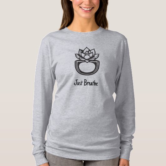T-shirt Just Breathe Minimalist Succulent Lotus Graphic |  (Devant)