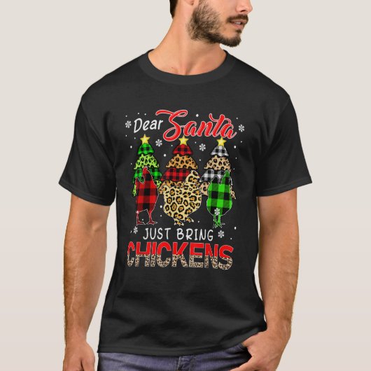 T-shirt Just Bring Chickens Three Leopard Plaids Chickens (Devant)