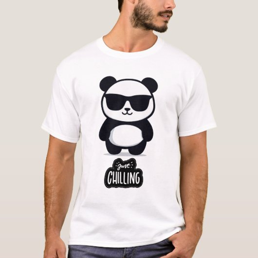 T-shirt Just Chilling Panda Relaxed & Cool Vibes (Devant)