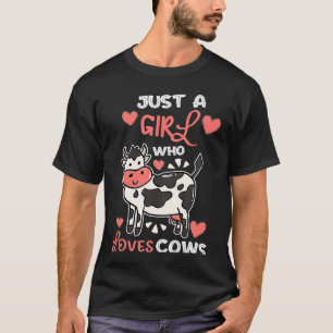 T-shirt Just Girl aime vaches légende Highland Cow Farm An