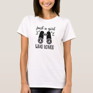 T-shirt Just Girl Who Loves Birds Birdwatching Birder