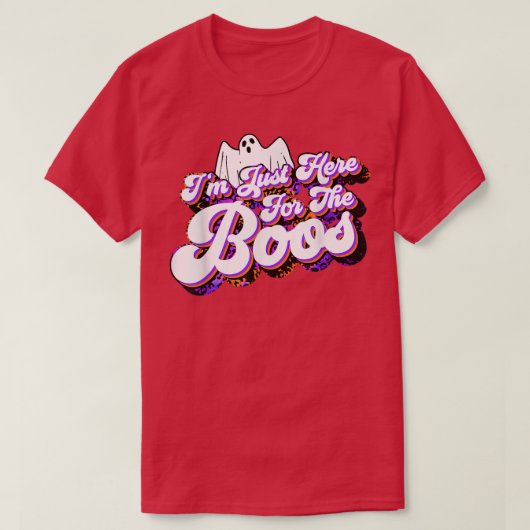 T-shirt Just Here For The Boos Funny Ghost Leopard Hallowe (Design devant)