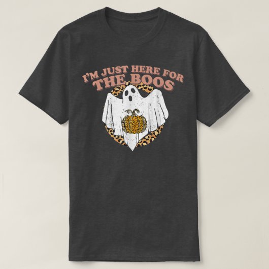 T-shirt Just Here For The Boos Funny Ghost Leopard Hallowe (Design devant)