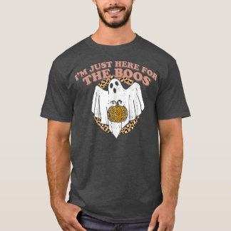 T-shirt Just Here For The Boos Funny Ghost Leopard Hallowe