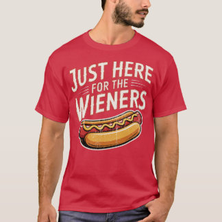 T-shirt Just Here For The Wieners Funny Hot Dog 4th Of Jul