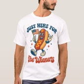 T-shirt Just Here For The Wieners Funny Hot Dog Rock (Devant)