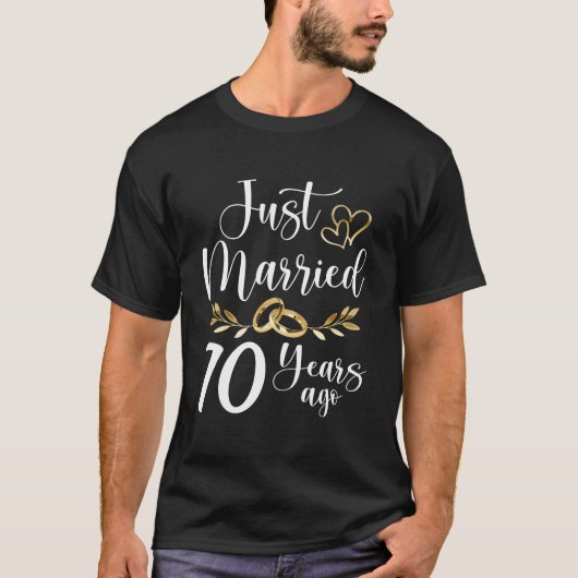 T-shirt Just Married 70Th Married 70 Years Ago Wedding Ann (Devant)