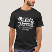 T-shirt Just Married Couple Personalized Wedding Name Date (Devant)