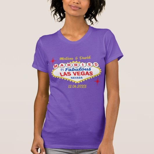 T-shirt Just Married in Las Vegas Wedding (Devant)