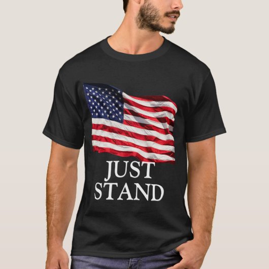 T-shirt Just Stand, American Flag (DO-IT-YOURSELF police) (Devant)
