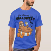 T-shirt Just Waiting For Halloween Cute Lazy Sloth Hallowe (Devant)
