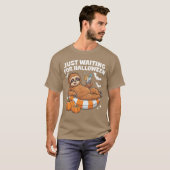 T-shirt Just Waiting For Halloween Cute Lazy Sloth Hallowe (Devant entier)