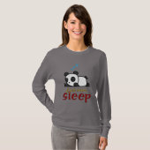 T-shirt "Just Wanna Sleep" Super mignonne Panda Word Art (Devant entier)