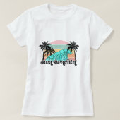 T-shirt Juste À La Plage, Joli Vacances Été Retro Beach Bu (Design devant)