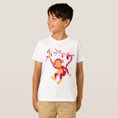 T-shirt Juste accrocher la tete graphique funky rouge sing (Devant entier)