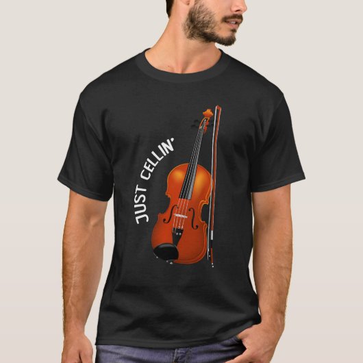 T-shirt Juste Cellin' Drôle de Froid Violoncelle Violon (Devant)