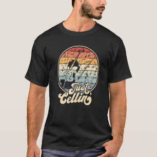 T-shirt Juste Cellin Retro Cello Funny Cellist Musicien Or