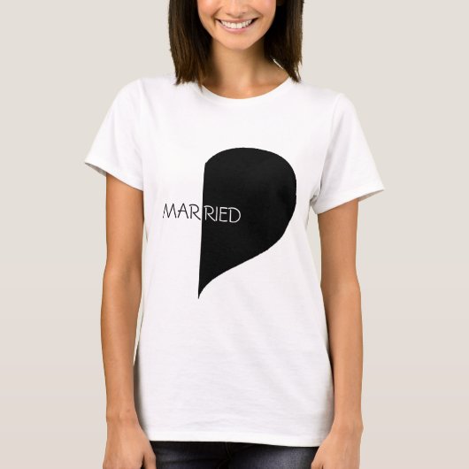 T-shirt (Juste) demi de chemise mariée de coeur (Devant)