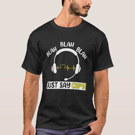 T-shirt Juste Dire Copie 911 Dispatcher Thin Yellow Line (Devant)