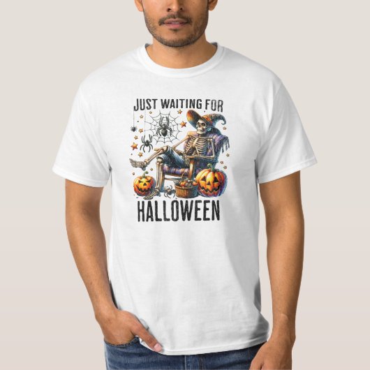 T-shirt Juste en attente d'halloween rilex (Devant)