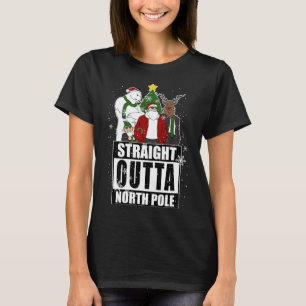 T-shirt Juste en-dehors du pôle Nord Santa Claus Fa de Noë