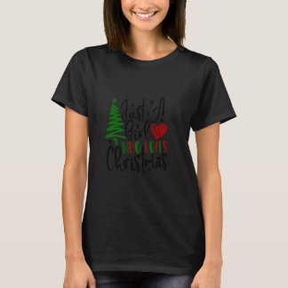 T-shirt Juste Fille Qui Aime Noël, Set Cadeau De Noël, C