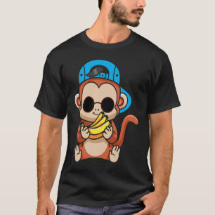 T-shirt Juste Frapper L'Amour Des Singes Et Des Bananes Lu
