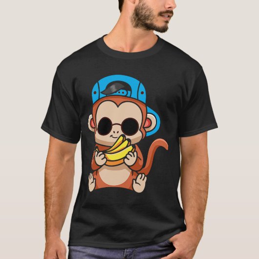 T-shirt Juste Frapper L'Amour Des Singes Et Des Bananes Lu (Devant)