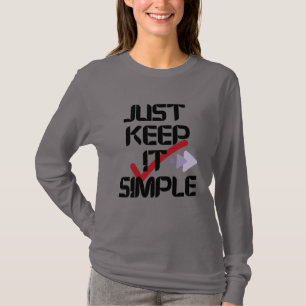 T-shirt Juste Gardez-Le Simple Gris minimaliste féminin