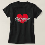 T-shirt juste haché pour le couple marié nouvellem<br><div class="desc">Juste un t-shirt pour le couple marié nouvellement marié. Ajoutez votre propre date de mariage personnalisée. Une idée cadeau mariage cool pour les jeunes mariés,  mariés récemment et mariés maintenant mari et femme. Idéal aussi pour les lunes de miel.</div>