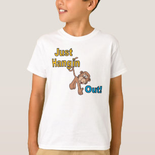 T-shirt Juste Hangin Dehors Singe   Caricature