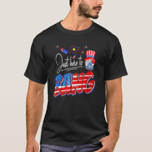 T-shirt Juste Ici Pour Bang 4 juillet American Gnome Fire
