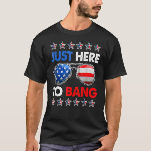 T-shirt Juste Ici Pour Bang American Flag Lunettes de sole