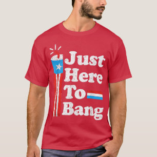 T-shirt Juste ici pour Bang USA Flag Independence Day 4