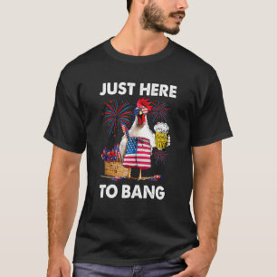 T-shirt Juste ici pour cogner le drapeau américain drôle 4
