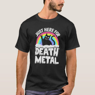 T-shirt Juste ici pour Death Metal Satan Goth Cat Heavy Me