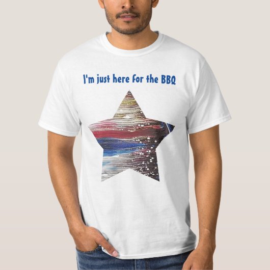 T-shirt Juste ici pour le barbecue (Devant)