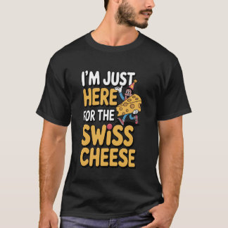 T-shirt Juste ici pour le fromage suisse design alimentair