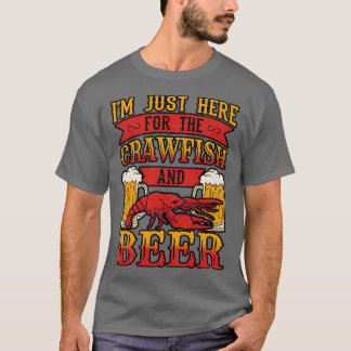 T-shirt Juste Ici Pour Le Poisson-Câble Et La Bière