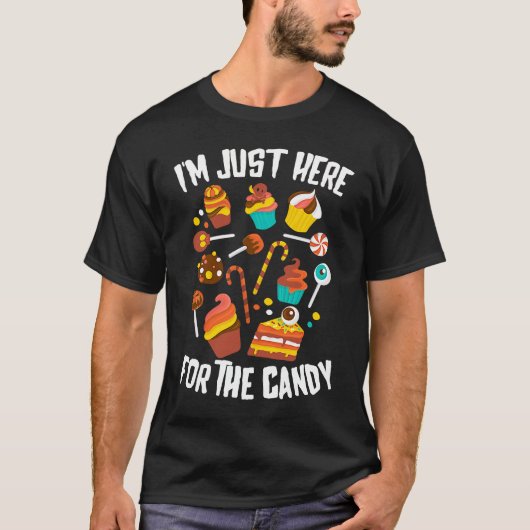 T-shirt Juste Ici Pour L'Halloween Candy (Devant)