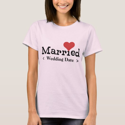 T-shirt Juste marié (date du Mariage) (Devant)