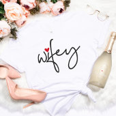 T-shirt Juste Marié Wifey Moderne Élégant Script simple